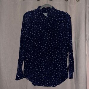 Pure Collection Blue Horse Print Button up Size 8/10